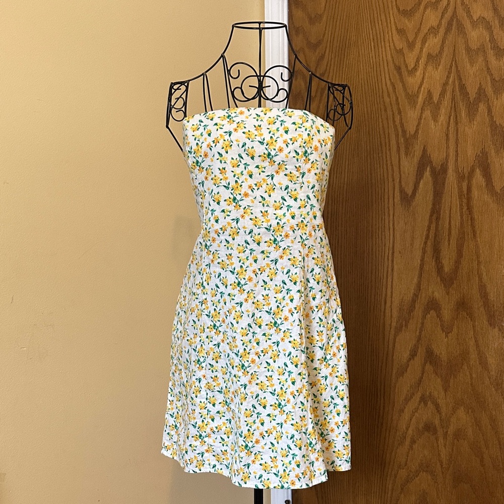 Old Navy Strapless Floral Dress - Yellow and Green